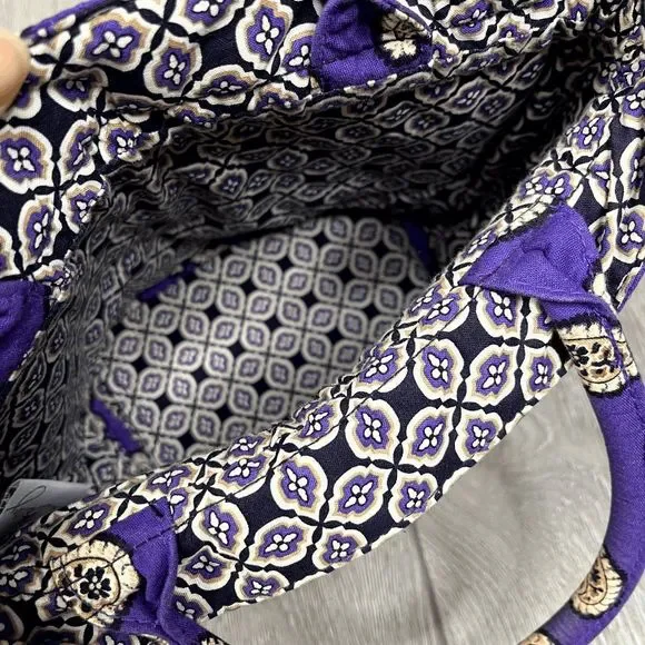 Vera Bradley Angle Tote Bag in "Simply Violet" Pattern - Picture 3 of 5